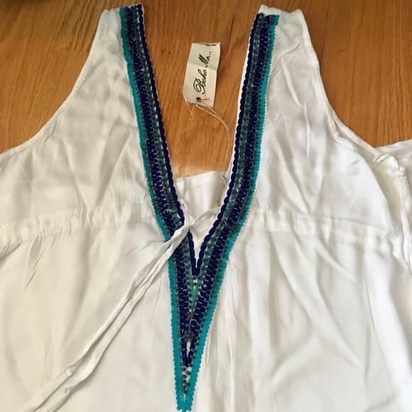 Boho Me Other - Blue Embroidered Maxi Coverup